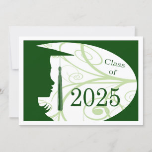 Green and White Silhouette 2025 Card