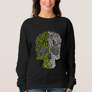 Green and white skull scary Halloween dirt Sweatshirt