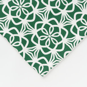 Green and White Snowflake Lace Fleece Blanket
