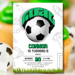 Green and White Soccer Ball Birthday Party  Invitation<br><div class="desc">Soccer Ball Birthday Party</div>