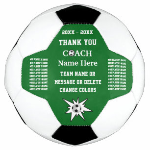 Green and White, Soccer Coach Gifts Thank You, Ball