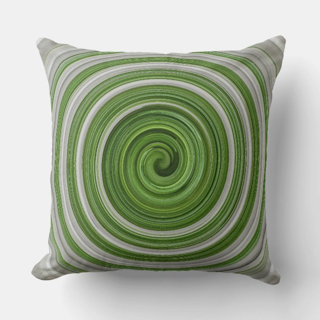 Green and white spiral cushion (Front)