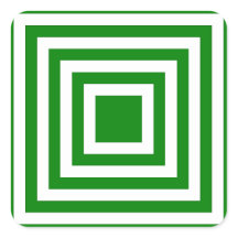 Green and White Square Stripes