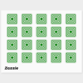 Green and White Square Stripes Sticker