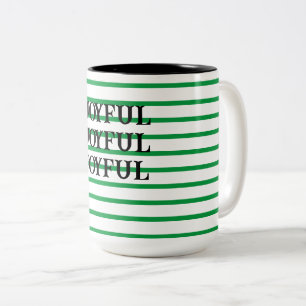 Green and White Stripe Mug
