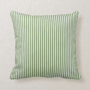 Green and White stripe throw pillow