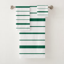 Green and White Striped Design Bathroom
