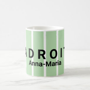 Green and White Striped Praise Design Coffee Mug