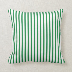 Green and White Stripes Cushion
