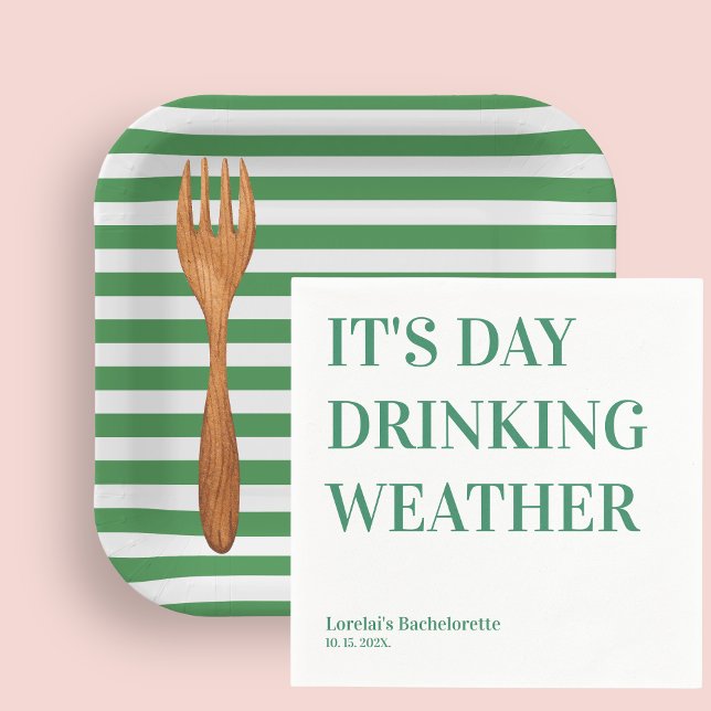 Green and White Stripes Paper Plate (Creator Uploaded)