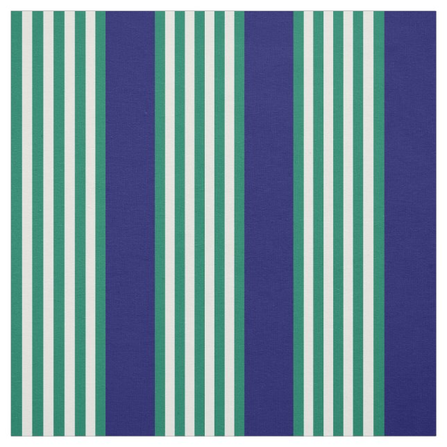 Green and white stripes pattern with navy blue fabric (Swatch)