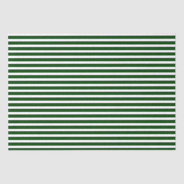 Green and White Stripes Tissue Paper (Front)