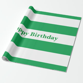 Green and White Stripes Wrapping Paper