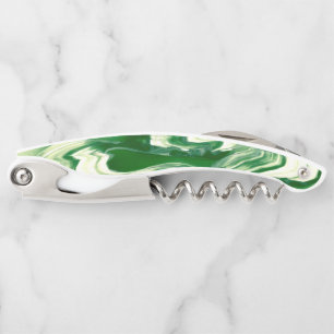 Green and White Swirled Corkscrew