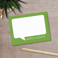 Green and White Talk Cartoon Bubble with Name