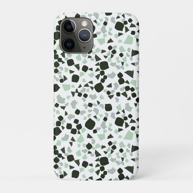 Green and White terrazzo Minimal modern  Case-Mate iPhone Case (Back)