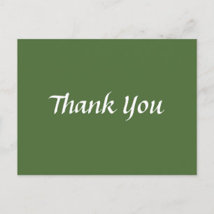 Green and White Thank You Trendy Classical Postcard