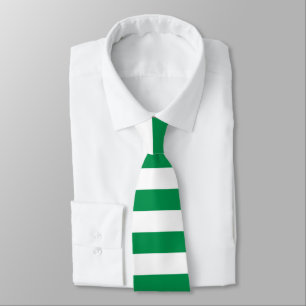 Green and White Tie