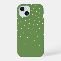 Green and White Tiny Polka Dot Handmade Irregular