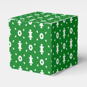 Green And White Tribal Print Favor Box