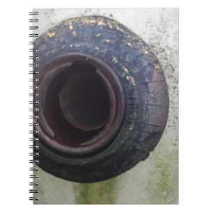 green and white vintage truck gas notebook