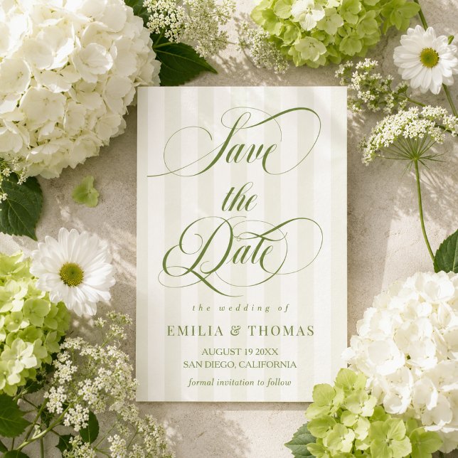 Green and White Wedding Photo Save The Date (Creator Uploaded)