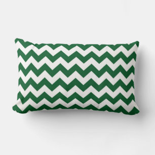 Green and White Zigzag Lumbar Cushion