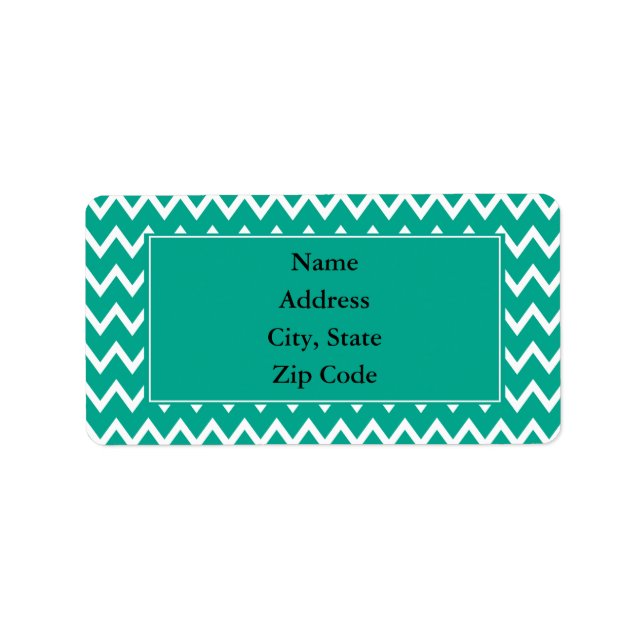 Green and White Zigzag Pattern Label (Front)