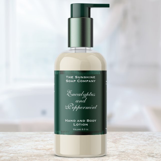 Green and Woven Green Foil Cosmetics Bottle Label (Creator Uploaded)