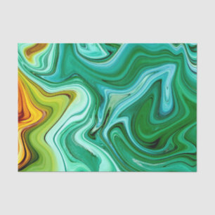 Green and Yello/Gold Agate pattern Tissue Paper