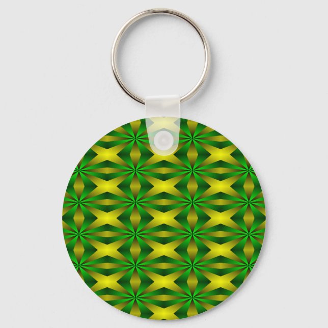 Green and yellow abstract key ring (Front)