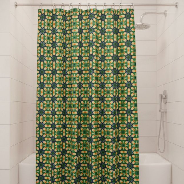 Green And Yellow Abstract Shower Curtain (Creator Uploaded)