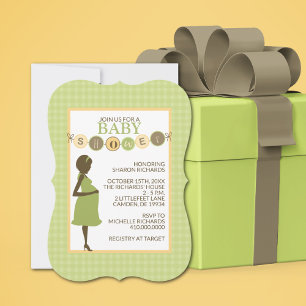 Green and Yellow Baby Shower Invitation