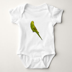 Green and yellow budgie baby bodysuit