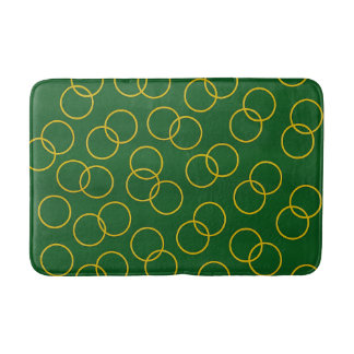 Green and Yellow Circles Bath Mat