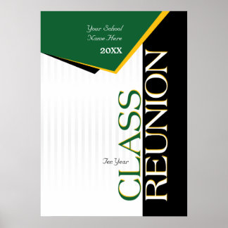 Green and Yellow Class Reunion Poster