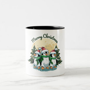 Green and Yellow Creative Illustrated Two-Tone Coffee Mug