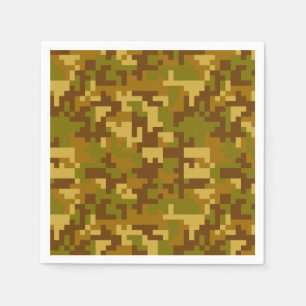 Green and Yellow Desert Army Camo pattern Napkin