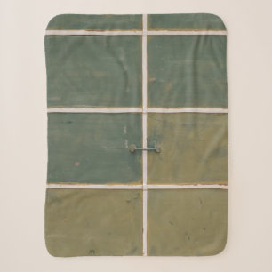 Green and yellow drawer sherpa blanket