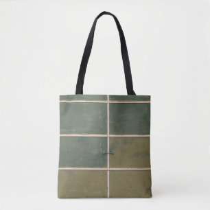 Green and yellow drawer tote bag