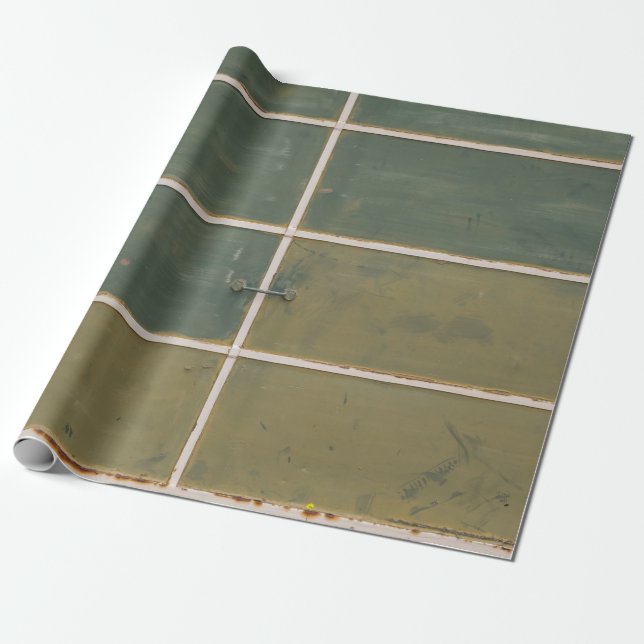 Green and yellow drawer wrapping paper (Unrolled)