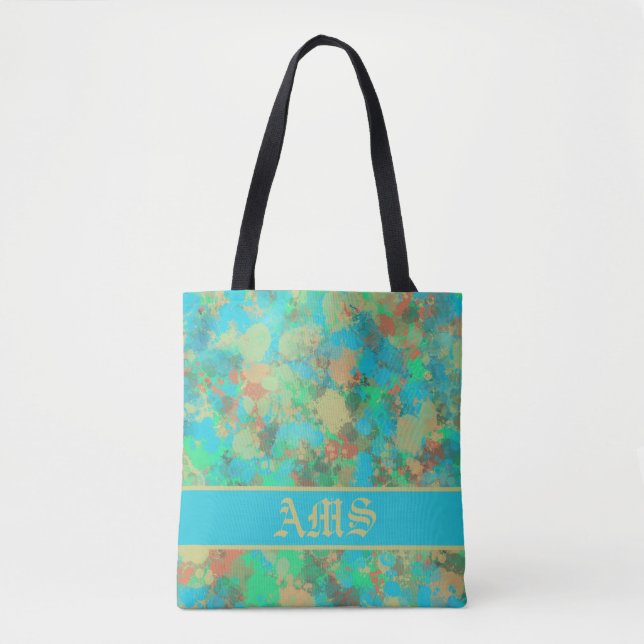 Green and Yellow drops abstract Tote Bag (Front)
