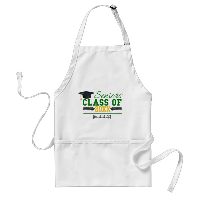 Green and Yellow Graduation Gear Standard Apron (Front)