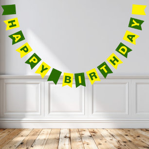 Green and Yellow Happy Birthday Bunting