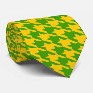 Green And Yellow Houndstooth pattern Socks Tie