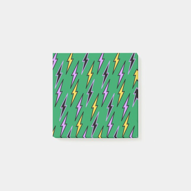 Green and Yellow Lightning Bright Back-to-School  Post-it Notes (Front)