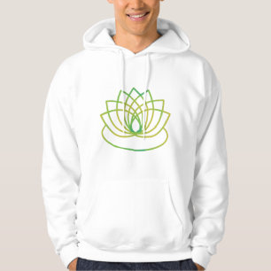 Green and Yellow Lotus Flower Hoodie