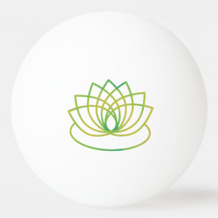 Green and Yellow Lotus Flower Ping Pong Ball