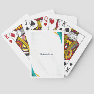 Green and Yellow Modern Pattern with Custom Sign Playing Cards