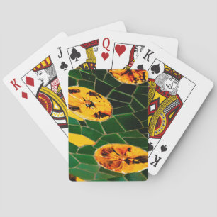 Green and Yellow Mosaic Classic Playing Cards